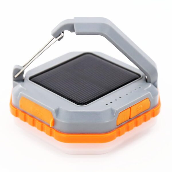 Illuminate your camping adventures with the Durapower Solar Power Camping Light. Rechargeable with 4200 mAh battery, stepless dimming from 100-2000 lumens. Solar panel charging, portable at 3.5 x 3.5 x 1.3 inches.