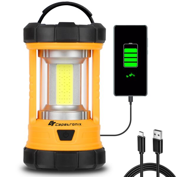 Illuminate your space with the versatile CT CAPETRONIX Camping Lantern. With 3200lm brightness and 5 light modes, this lantern is perfect for camping, emergencies, and more. It also doubles as a power bank and is waterproof for outdoor use.