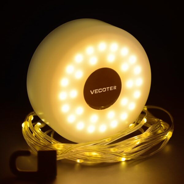 Illuminate your outdoor adventures with the Vecoter 2-in-1 Camping String Lights! Portable and versatile, with 5 lighting modes to set the perfect ambiance. USB-C rechargeable for convenience. Ideal for camping, parties, and outdoor spaces. Durable, waterproof design ensures reliability in any conditions.