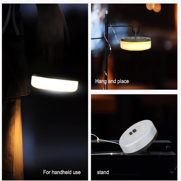 Illuminate your tent with these versatile camping string lights. With 6 brightness modes and a rechargeable battery, they are perfect for camping, hiking, and more.