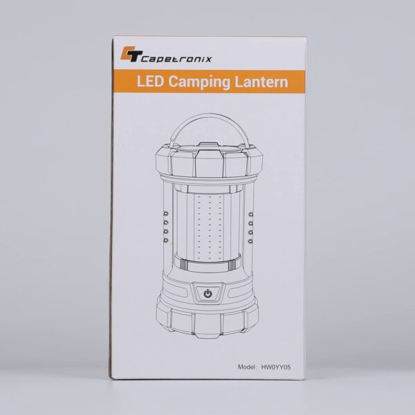 Illuminate your space with the versatile CT CAPETRONIX Camping Lantern. With 3200lm brightness and 5 light modes, this lantern is perfect for camping, emergencies, and more. It also doubles as a power bank and is waterproof for outdoor use.