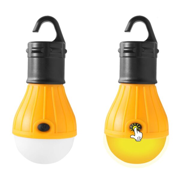 Create a relaxing environment with these soft amber yellow camping light bulbs. Perfect for kids, camping, hiking, and fishing. Durable and water-resistant for all your outdoor adventures. Batteries not included.