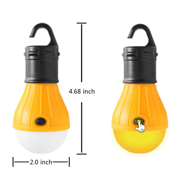 Create a relaxing environment with these soft amber yellow camping light bulbs. Perfect for kids, camping, hiking, and fishing. Durable and water-resistant for all your outdoor adventures. Batteries not included.