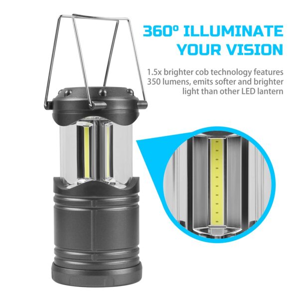 Illuminate your surroundings with Lichamp LED Lanterns. These portable, water-resistant lanterns are perfect for camping, emergencies, and more. Get 4 lanterns powered by 3 AA batteries each for reliable lighting.