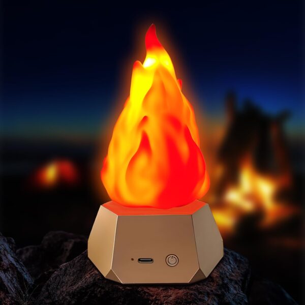 Illuminate your space with the mesmerizing Flame Night Light featuring gorgeous dancing flames. This 1200mAh rechargeable lamp is perfect for adding warmth and charm to any occasion. Ideal for bedrooms, parties, Christmas, and camping.