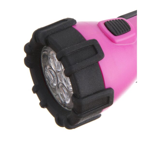 Illuminate your adventures with the Dorcy 55 Lumen Floating LED Flashlight in vibrant pink. This rugged design is impact resistant and water-resistant, ensuring durability in various conditions. With 55 lumens of light output and a run time of 8 hours, this flashlight is perfect for camping, hiking, or everyday use. The built-in carabiner clip allows for easy attachment to your belt or backpack, while the shock-absorbing rubber provides a comfortable and slip-free grip. Get ready for any situation with the Dorcy 55 Lumen LED Flashlight.