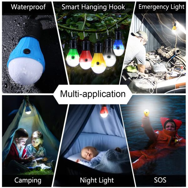 Illuminate your campsite with these portable LED camping lights! Compact, bright, and waterproof, perfect for camping, hiking, and more.