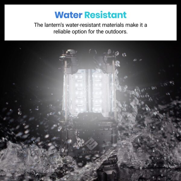 Illuminate your camping adventures with the Etekcity Lantern. With 30 bright LED bulbs and 140 lumens, this lantern provides 360° lighting to tackle emergencies like storms and power outages. Powered by 3 AA batteries, it offers up to 50 hours of bright light. Compact, lightweight, and water-resistant, it's a must-have for camping, hiking, and home emergencies.