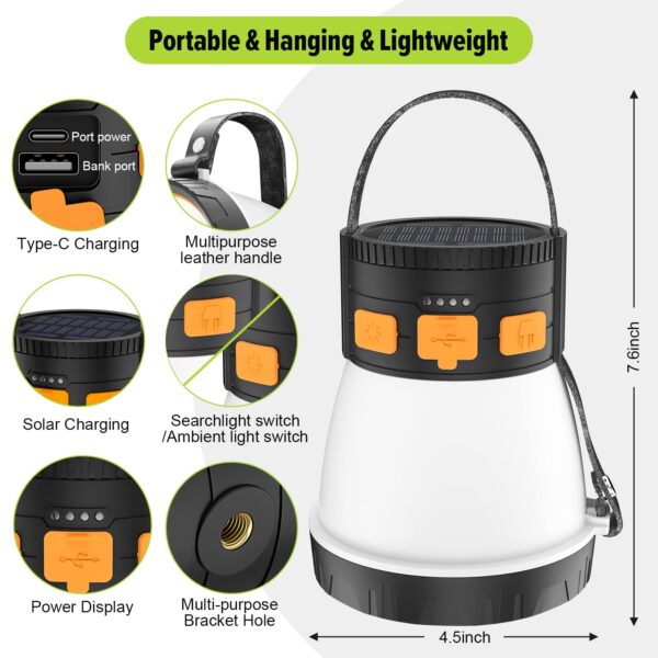 Illuminate your outdoor adventures with the iToncs Super Bright LED Camping Lantern. With 1500 lumens, 8 lighting modes, solar recharge capability, and a 7500mAh power bank, this lantern is perfect for camping, hiking, emergencies, and more.