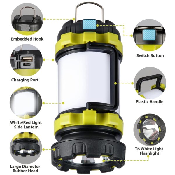 Illuminate your adventures with the BOBKID Outdoor LED Camping Lantern. With 1000LM brightness and 6 modes, it ensures visibility up to 300m. This rechargeable lantern also doubles as a 4000mAh power bank for your devices. Waterproof and durable, it's perfect for hiking, camping, and emergencies.