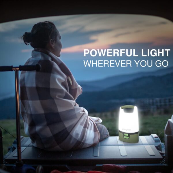 Illuminate your adventures with the Energizer Vision LED Camping Lantern. This rechargeable lantern offers 1000 lumens of brightness with 360-degree lighting for hands-free area illumination. Perfect for indoor or outdoor use, it features a USB port for charging devices. The lantern is IPX4 water-resistant and impact-resistant, ensuring reliable performance in any situation.