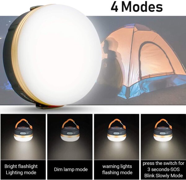 Illuminate your outdoor adventures with this portable LED camping lantern. With 3 light modes and a built-in power bank, it's perfect for camping, hiking, fishing, and emergencies.