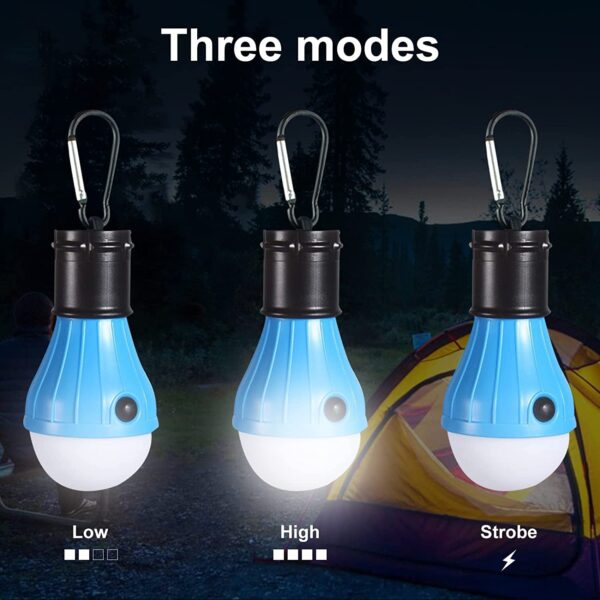 Illuminate your outdoor adventures with this portable LED tent bulb! Lightweight, waterproof, and featuring 3 lighting modes, it's perfect for camping, hiking, and more.