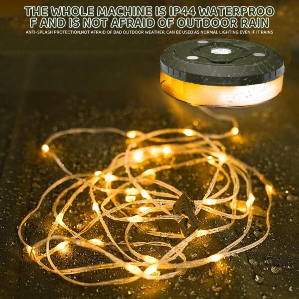 Illuminate your outdoor adventures with these versatile Camping String Lights. Featuring 8 lighting modes, durable construction, and waterproof design, these lights are perfect for camping, Christmas, and outdoor events.