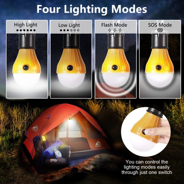 Illuminate your campsite with these portable LED camping lights! Compact, bright, and waterproof, perfect for camping, hiking, and more.