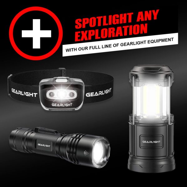 Illuminate any room with the GearLight S1000 LED Tactical Flashlight! This durable and compact flashlight is perfect for outdoor use, camping, and everyday activities. Includes 2 flashlights, battery holders, hand straps, and more.