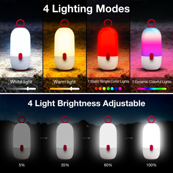 Experience the versatile DeckTok RGB Camping Lantern with 16 light modes, 1200LM brightness, and waterproof design. Ideal for camping, hiking, emergencies, and more.