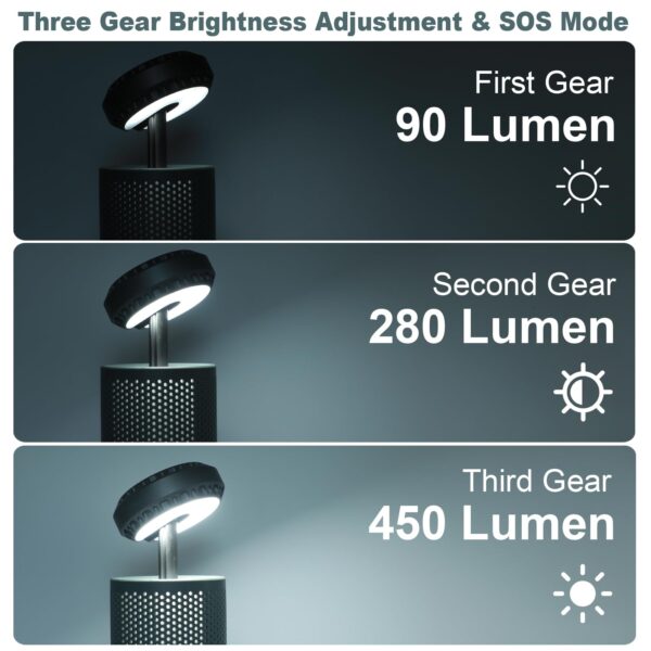 Illuminate your outdoor adventures with this Telescopic Camping Lantern. 10000mAh rechargeable battery offers up to 40 hours of light and doubles as a power bank. Adjust brightness, color temperature, and enjoy the SOS mode. IPX7 waterproof and magnetic base for convenience.