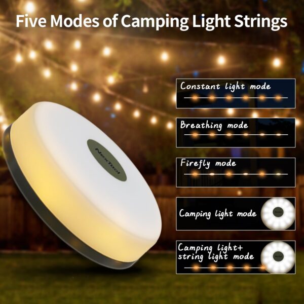 Illuminate your outdoor adventures with Hiromeco 32.8ft Camping Lights String! Featuring multiple lighting modes, quick recovery, and waterproof design, this portable light is perfect for camping, yard, and hiking.