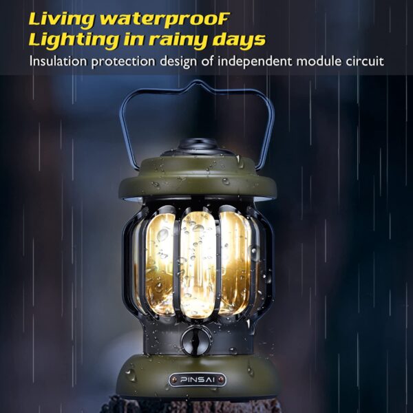 Illuminate your outdoor adventures with the LED Camping Lantern. Featuring warm brightness with dimmable LED options, this rechargeable retro metal camp light is perfect for camping, hiking, or power outages. Enjoy the dual lighting modes and adjustable brightness for a personalized experience. Stay prepared with its portable and waterproof design.