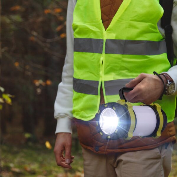 Illuminate your adventures with the BOBKID Outdoor LED Camping Lantern. With 1000LM brightness and 6 modes, it ensures visibility up to 300m. This rechargeable lantern also doubles as a 4000mAh power bank for your devices. Waterproof and durable, it's perfect for hiking, camping, and emergencies.