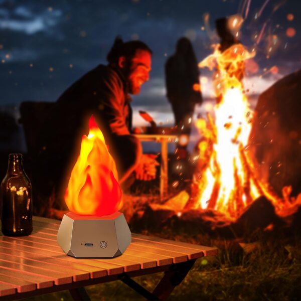 Illuminate your space with the mesmerizing Flame Night Light featuring gorgeous dancing flames. This 1200mAh rechargeable lamp is perfect for adding warmth and charm to any occasion. Ideal for bedrooms, parties, Christmas, and camping.