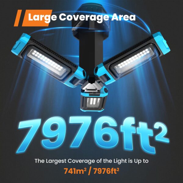 Illuminate your workspace with the GoGonova 67'' Rechargeable Work Light. With 1200/2500/5000 lumens and a dimmable feature, this cordless light on a detachable tripod stand offers flexibility for various tasks. The 3 LED lamp heads rotate for customizable lighting angles. Perfect for projects, outdoor activities, and camping, this portable light is a must-have for extended working hours.