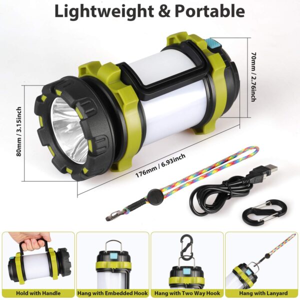 Illuminate your adventures with the BOBKID Outdoor LED Camping Lantern. With 1000LM brightness and 6 modes, it ensures visibility up to 300m. This rechargeable lantern also doubles as a 4000mAh power bank for your devices. Waterproof and durable, it's perfect for hiking, camping, and emergencies.