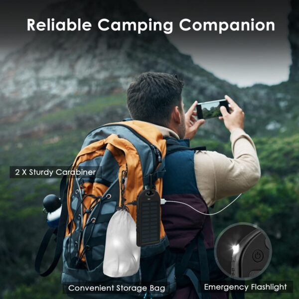 Illuminate your camping night with Anpro Solar Camping String Lights! Featuring 10 premium LEDs on a 17 ft ultra-long cord, this string light offers 7 vibrant colors and 5 light modes to create different ambiances. With a long-lasting battery, weatherproof design, and portable solar power supply, it's perfect for outdoors, decorations, and camping.