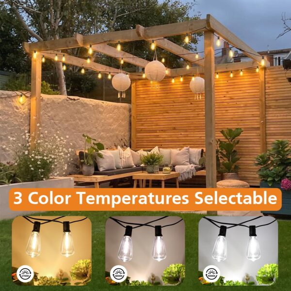 Upgrade your outdoor lighting with our versatile Brightever Dimmable Outdoor String Lights! Easily switch between warm white, neutral, and daylight white to create the perfect ambiance for any occasion. The weatherproof design and included remotes make it a hassle-free choice for your patio, garden, or any outdoor space.