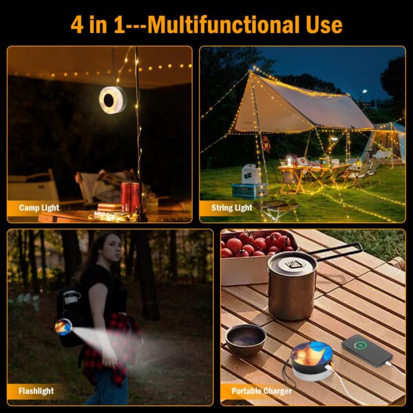 Enhance your outdoor experience with these versatile Camping String Lights. Perfect for camping, emergencies, parties, and more. With 8 lighting modes and a long-lasting battery, illuminate your adventures effortlessly.