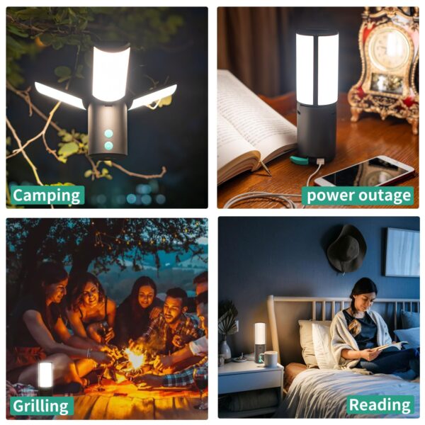 Illuminate your adventures with the JINHODY Solar Lantern! This high-efficiency camping lantern features 4000 lumens of brightness, 5 light modes, and a rechargeable 8000mAh battery. Perfect for indoor and outdoor use during power outages, camping trips, or as an emergency light source.