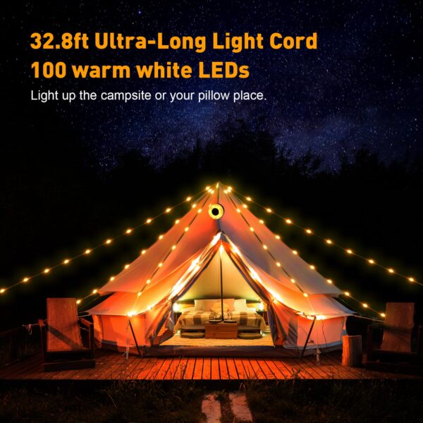 Enhance your outdoor experience with these versatile Camping String Lights. Perfect for camping, emergencies, parties, and more. With 8 lighting modes and a long-lasting battery, illuminate your adventures effortlessly.