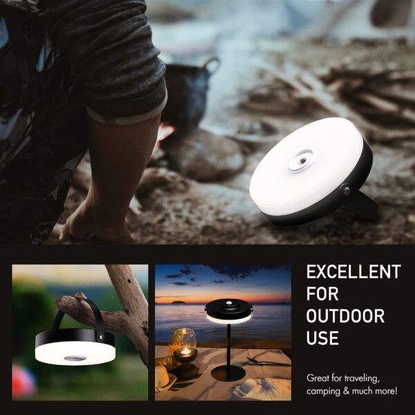 Illuminate your outdoor adventures with the Thurlow Portable LED Lamp. Adjust brightness, water-resistant, rechargeable, and modern design. Perfect for camping.