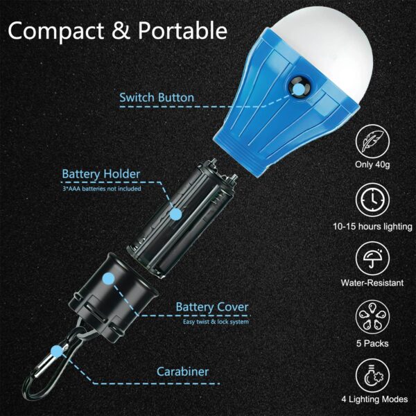 Illuminate your campsite with these portable LED camping lights! Compact, bright, and waterproof, perfect for camping, hiking, and more.