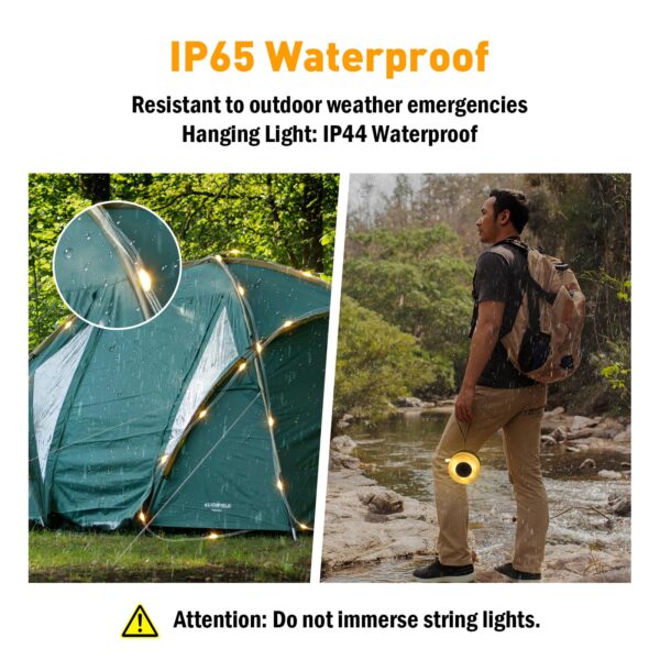 Enhance your outdoor experience with these versatile Camping String Lights. Perfect for camping, emergencies, parties, and more. With 8 lighting modes and a long-lasting battery, illuminate your adventures effortlessly.