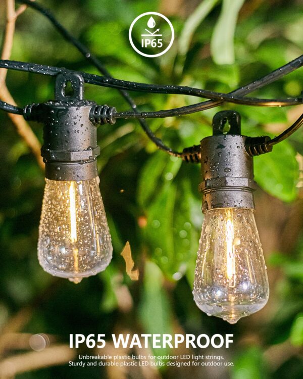 Enhance your outdoor space with SUFEIMAS IP65 waterproof LED string lights. Perfect for various outdoor settings, these weatherproof patio lights with shatterproof bulbs are ideal for gatherings and events.